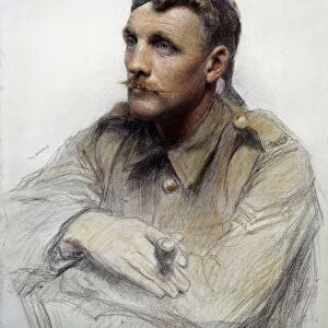 First World War: "Portrait of a Scottish soldier during the Great War"Drawing by Eugene Bornand (1850-1921) 20th century Paris, Museum of the Legion d Honneur