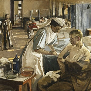 The First Wounded, London Hospital, 1914, 1914 (oil on canvas)