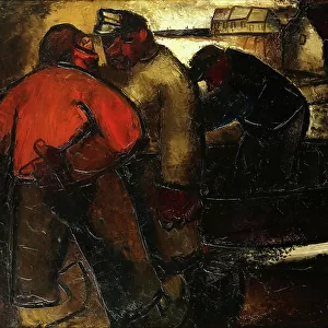 Fishermen; Les Pecheurs - De Vissers (recto), c. 1923-24 (oil on canvas)