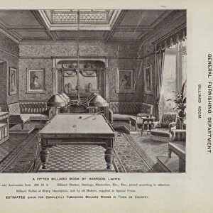 A fitted billiard room by Harrods (litho)