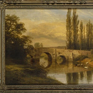 Fittleworth Old Mill and Bridge, on the Rother, Sussex, 1880 (oil on canvas)