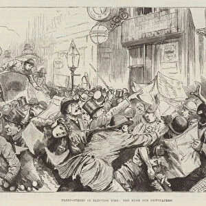 Fleet-Street in Election Time, the Rush for Newspapers (engraving)
