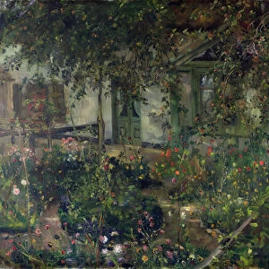 Flower garden in bloom, 1904