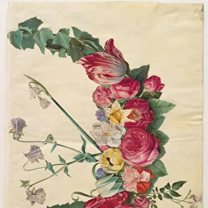 Flower Garland by Johannes Simon Holtzbecker in the album Gottorfer Codex, 1649-1659