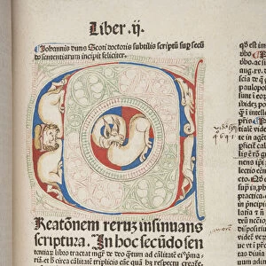 Fol 131, detail, Quaestiones in quattuor libros Sententiarum, by John Duns Scotus (vellum)