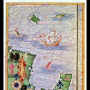Fol. 31v Map of Australia and Magellan Island from Cosmographie Universelle