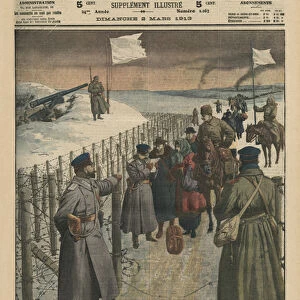 Foreigners coming out of Andrinople, front cover illustration from Le Petit Journal