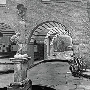 The Fountain Court, Deanery Gardens, from The English Country House (b/w photo)