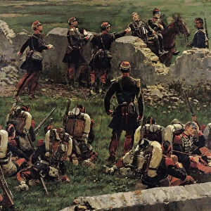 Fragment of the Panorama of the battle of Rezonville (16th August 1870), 1883 (oil