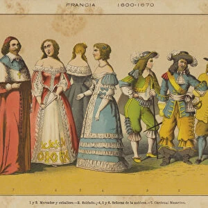 Francia, 1600-1670 (colour litho)