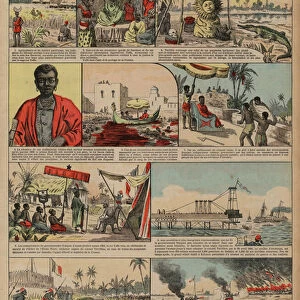 Franco-Dahomean Wars, 1890-1892 (coloured engraving)