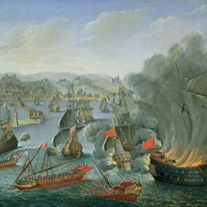 Franco-Spanish Action off the Port of Barcelona in July 1642, (oil on canvas)