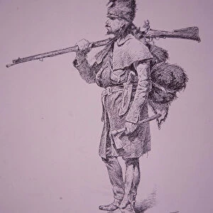 French-Candian fur trapper Coureur du Bois, 1891 (engraving)