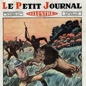 The French explorer Bruneau de Laborie, mortally wounded by a lion in the Ubanghi Chari