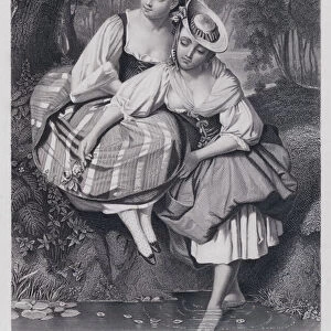 French Peasants Girls (engraving)