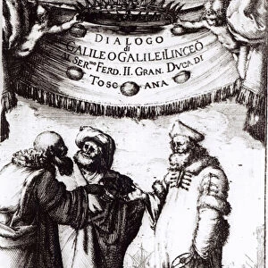Frontispiece to Dialogo sopra i due massimi sistemi del mondo by Galileo