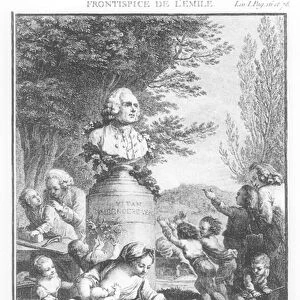 Frontispiece to Emile by Jean-Jacques Rousseau (1712-78