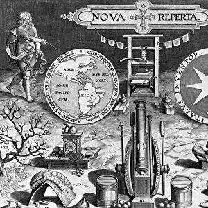 Frontispiece to Nova Reperta, engraved by Theodor Galle, c