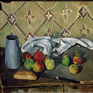 Fruits, napkin and milk box - Oil on canvas, 1880