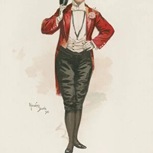 Full-length portrait of a master of ceremonies (colour litho)