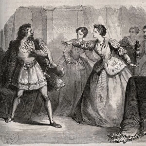 Gabrielle de Vergy disputes her fiance, Eudes de Fayel, who is jealous of the friendship