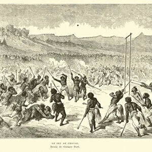 The game of lacrosse (engraving)