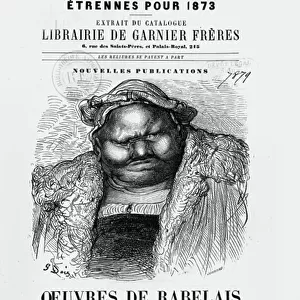 Gargantua, character cerated by French writer Francois Rabelais, engraving by Gustave Dore, 1873 (frontispiece of a catalogue of books)