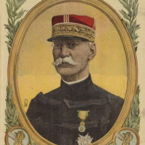 General Joseph Gallieni, French Minister of War, World War I, 1915 (colour litho)