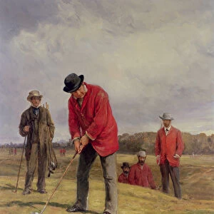 George Glennie Putting at Blackheath with Putting Cleek, 1881 (oil on canvas)