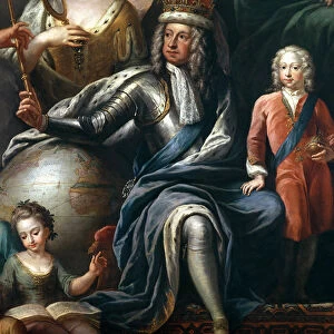 George I and his grandson, Prince Frederick, detail from the Painted Hall