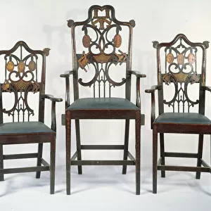 Three Georgian Masonic Chairs, c. 1790 (mahogany)