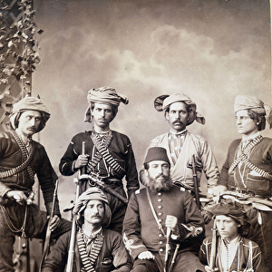Georgian warriors of Batum (or Batumi) city of Georgia, capital of Adjaria, 1892