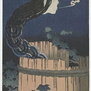 One Hundred Ghost Tales: Sarayashiki, Edo period, 1831-32 (colour woodblock print)