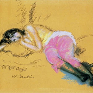 Girl Asleep (pastel on paper)