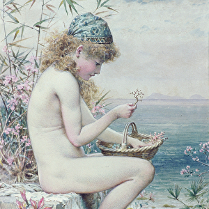 Girl with a Basket of Coral, c. 1880 (colour lithograph)