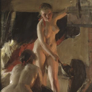 Girls from Dalarna Having a Bath, 1908 (oil on canvas)
