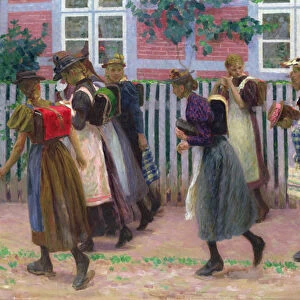 Girls on the way to School, 1899 (oil on canvas)