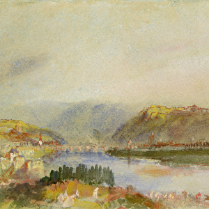 Givet from the North, c. 1839 (gouache and w / c)