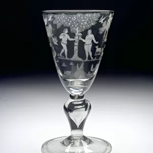Goblet with the Fall of Adam and Eve, c. 1710 - 1720 (Glass)