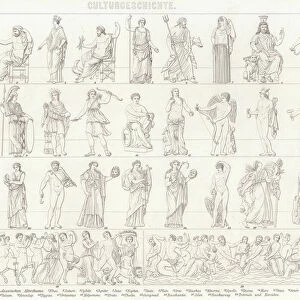 Gods of Ancient Greece and Rome. Illustration for Bilder-Atlas (engraving)