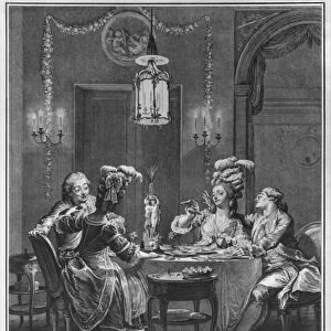 The Gourmet Supper, engraved by Isidore Stanislas Helman (1743-1809) 1781 (engraving)