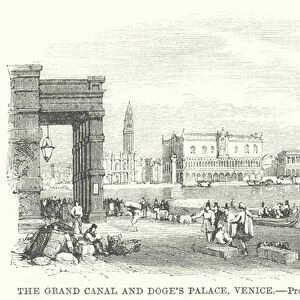The Grand Canal and Doges Palace, Venice (engraving)