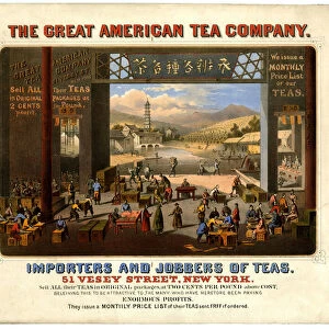 Great American Tea Company at 51 Vesey Street (colour litho)