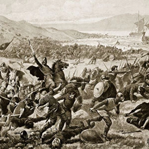 The great battle of Brunanburh, 937, illustration from Hutchinson
