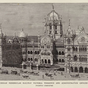 Great Indian Peninsular Railway Victoria Terminus and Administrative Offices Bombay (engraving)