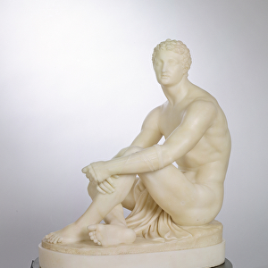 A Greek Boxer Waiting his Turn, c. 1838 (marble)