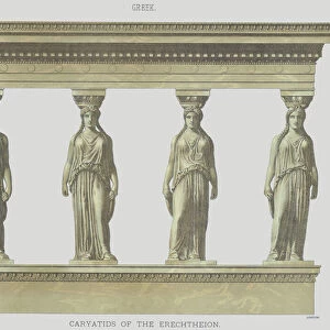Greek, Caryatids of the Erechtheion (colour litho)
