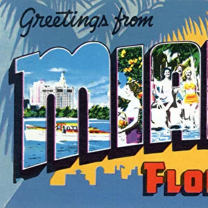 Greetings from Miami Florida, 1956 (screen print)