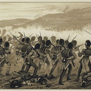 The Grenadier Guards at the Alma, Defeat of the Left Vladimir Column, 20 September 1854 (litho)