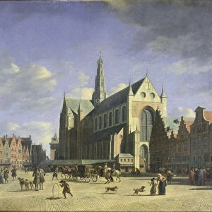 The Groote Markt (Big Market) Haarlem (oil on canvas)
